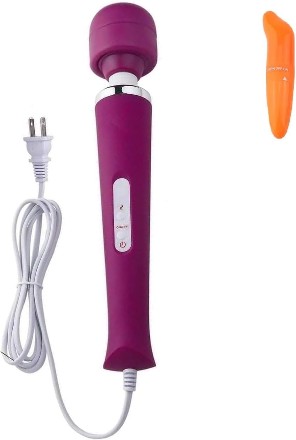 Vibrating Big Deep Tissue Full Body Massager for Muscle Relief Back Neck Hand Foot Leg Arm Massage Powerful Handheld Tool for Women Muti Speeds (Purple Big and Orange Small Massager)