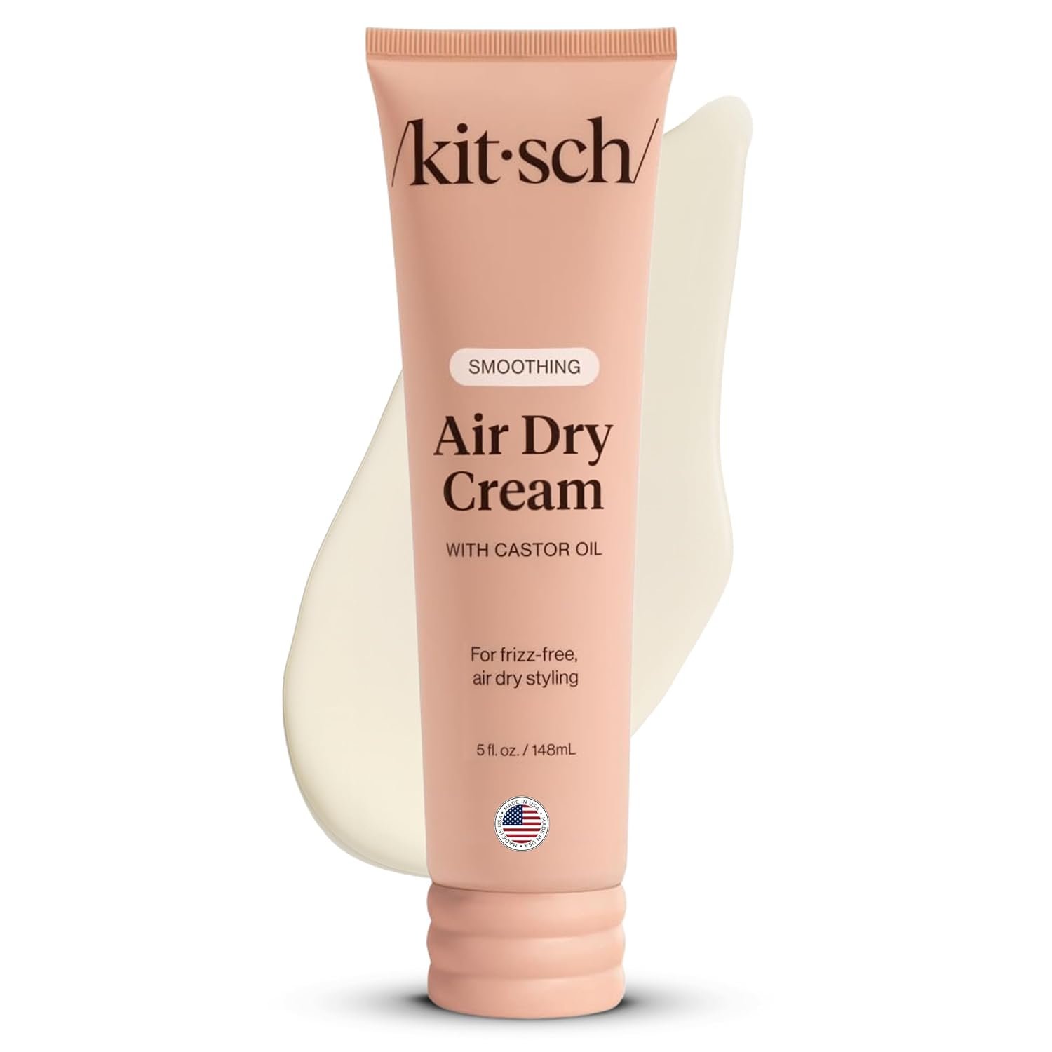 Kitsch Smoothing Air Dry Cream for Hair – Frizz Control Hair Care Product with Castor Oil & Coconut Oil – Weightless Styling Cream – Enhances Natural Texture Appearance | Ideal Gifts for Women – 5 oz