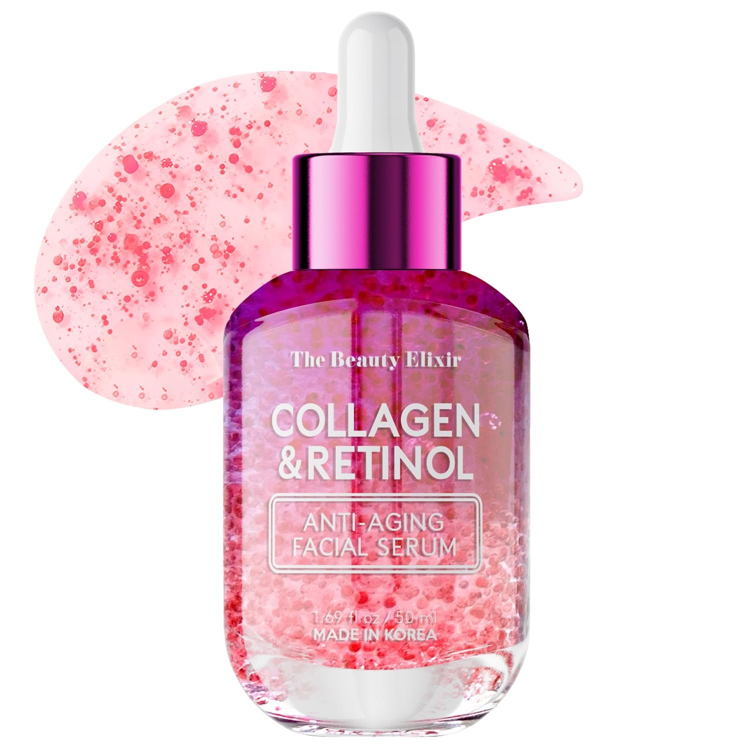 Collagen & Retinol Serum For Face – Ultra Hydrating, Restores, Smooths & Reduces Wrinkles – Dermatologist Tested, Natural Ingredients, Clean Beauty – Korean Skin Care – 1.69 Fl. Oz
