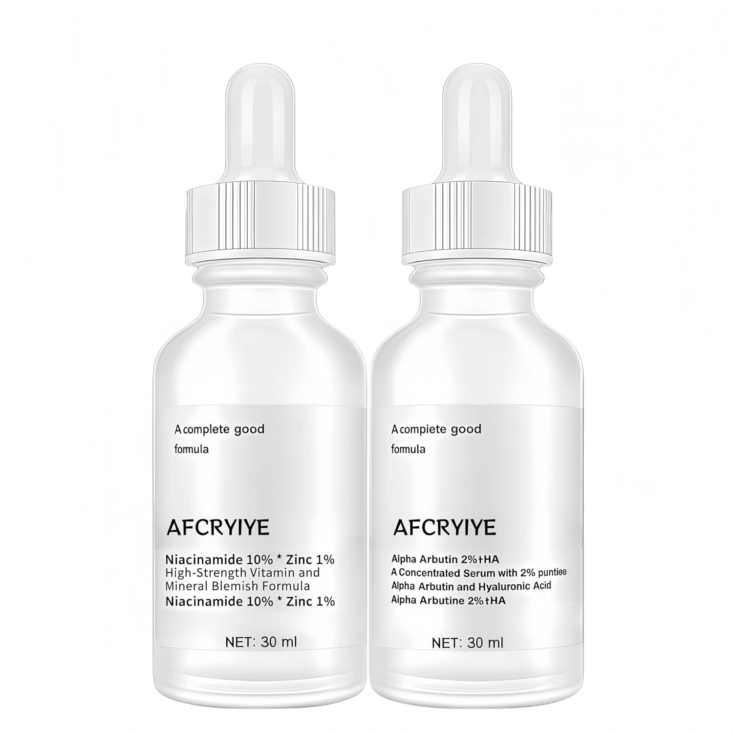 2% Alpha Arbutin + Hyaluronic Acid & 10% Niacinamide + 1% Zinc Dual Serum Set | Helps Improve Look of Dark Spots & Pores, Supports Skin Balance, Provides Lightweight Hydration 2 PC Dual Serum Set
