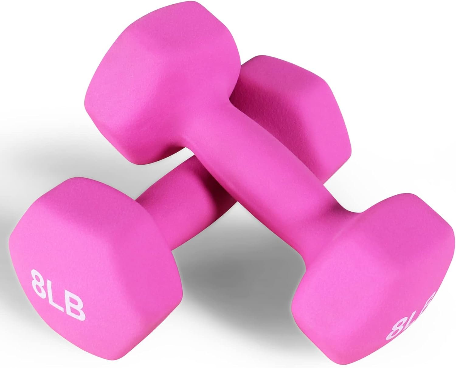 Fitvids Neoprene Dumbbell Hand Weights, Anti-Slip, Anti-roll, Hex Shape Colorful, Pair or Set with Stand