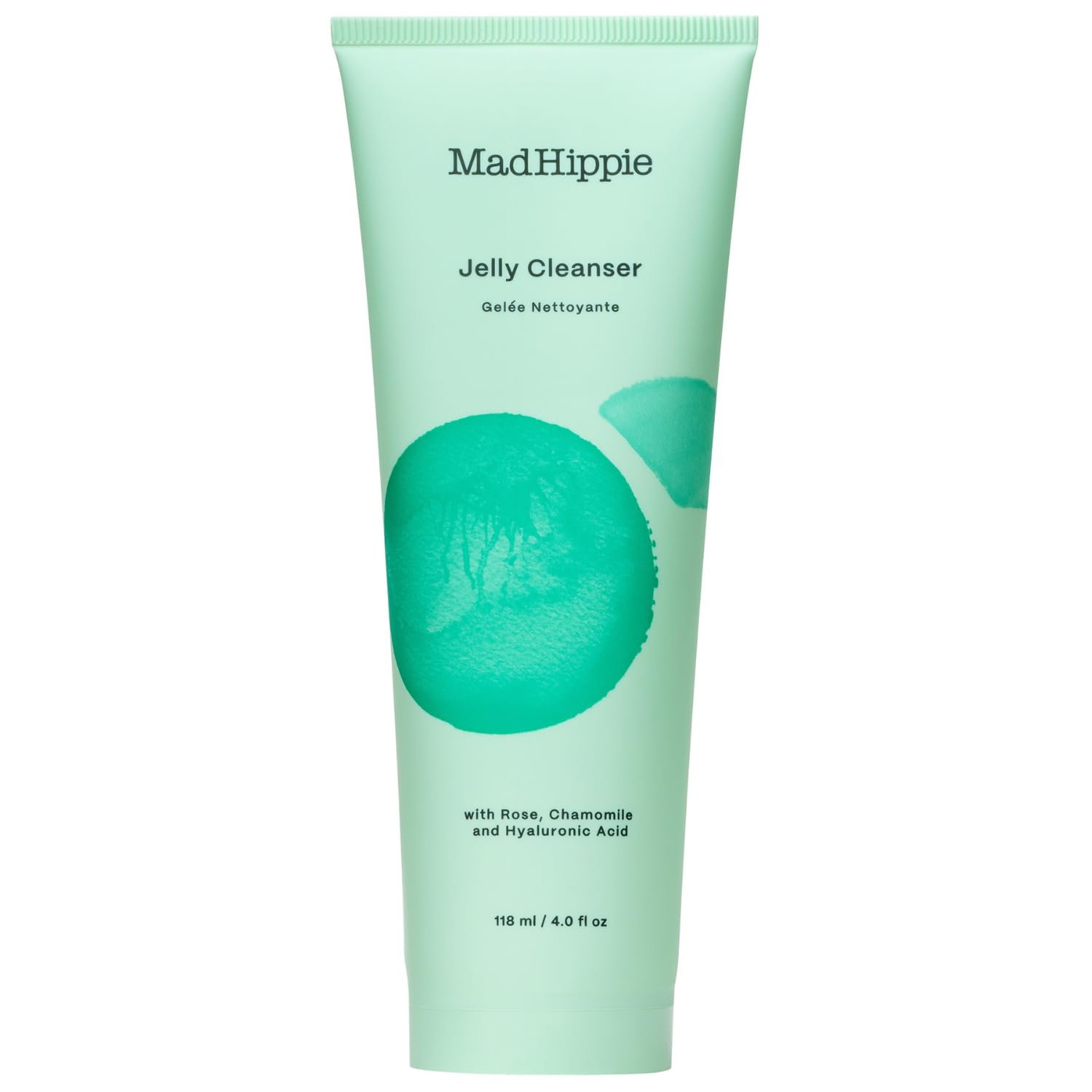 Mad Hippie Gel Cleanser – Jelly to Milky Hydrating Face Wash for Women/Men with Rose, Chamomile, and Hyaluronic Acid, 4 FL OZ