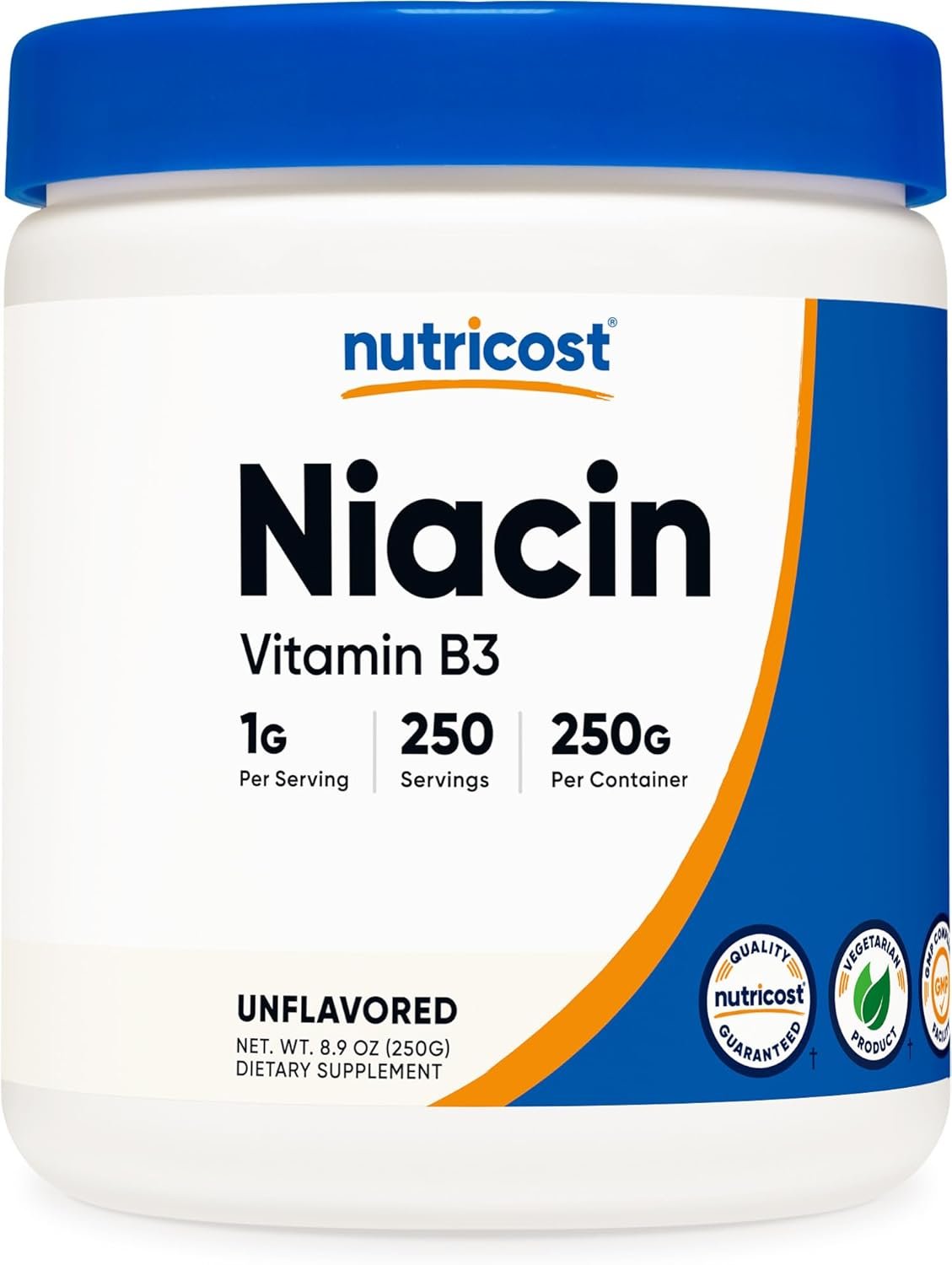 Nutricost Niacin Vitamin B3 Powder 250 Grams – 1G Per Serving – Vitamin B3 (Niacin) Powder – May Cause Flush