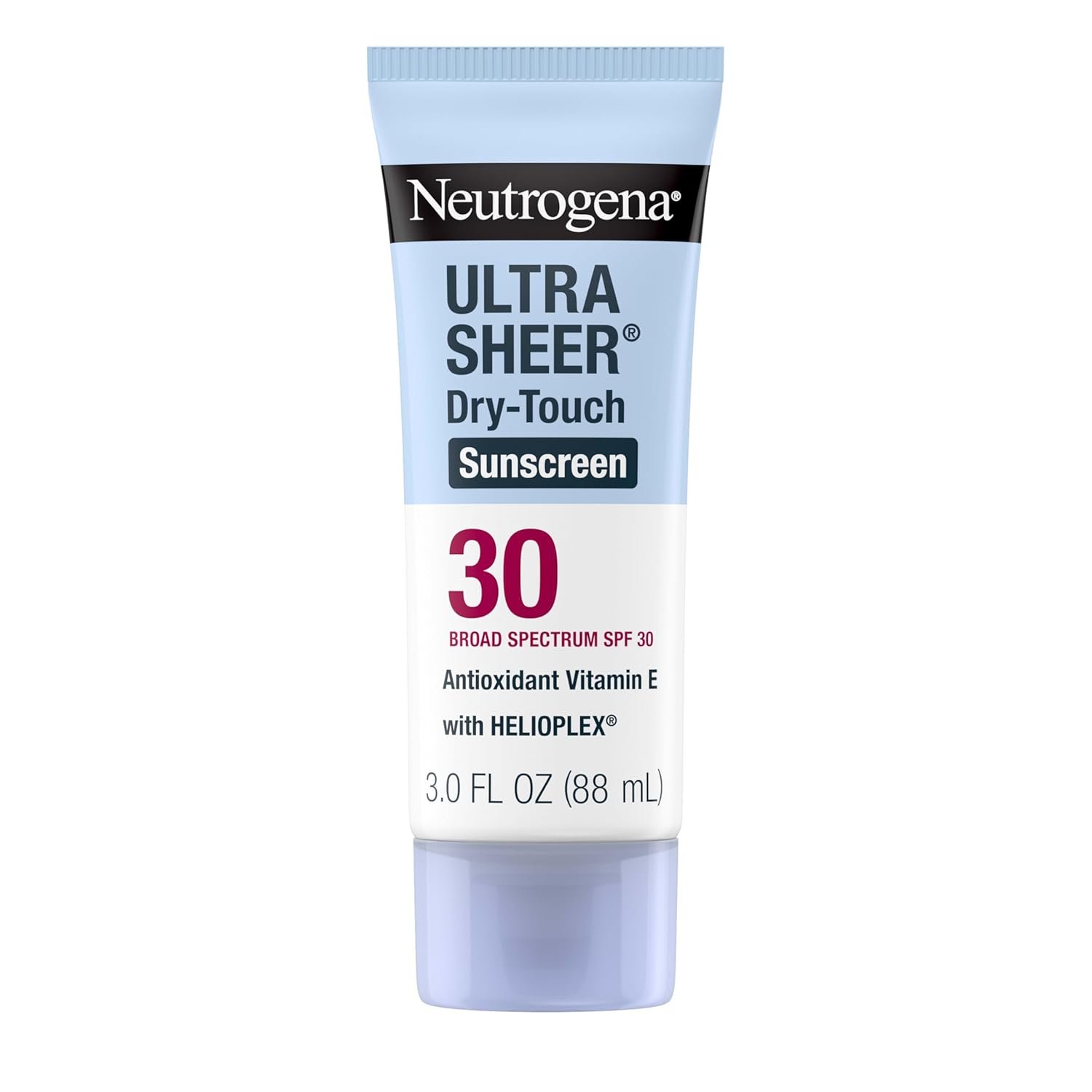 Neutrogena Ultra Sheer Dry-Touch Sunscreen SPF 30 for Face & Body, Lightweight Non Greasy Broad Spectrum UVA/UVB Protection, No White Cast, Water Resistant (80 Min) Travel Sunscreen Lotion, 3 fl oz