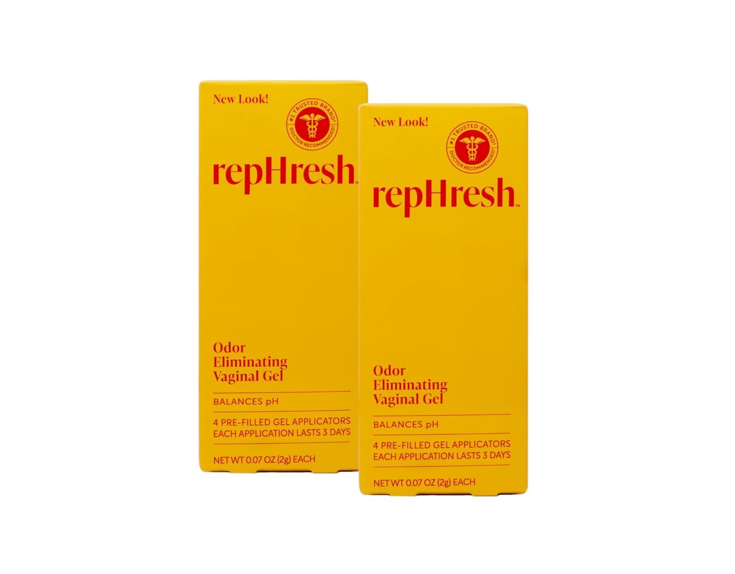 RepHresh Vaginal Gel, Odor Eliminating Gel, 4 ea (Pack of 2)