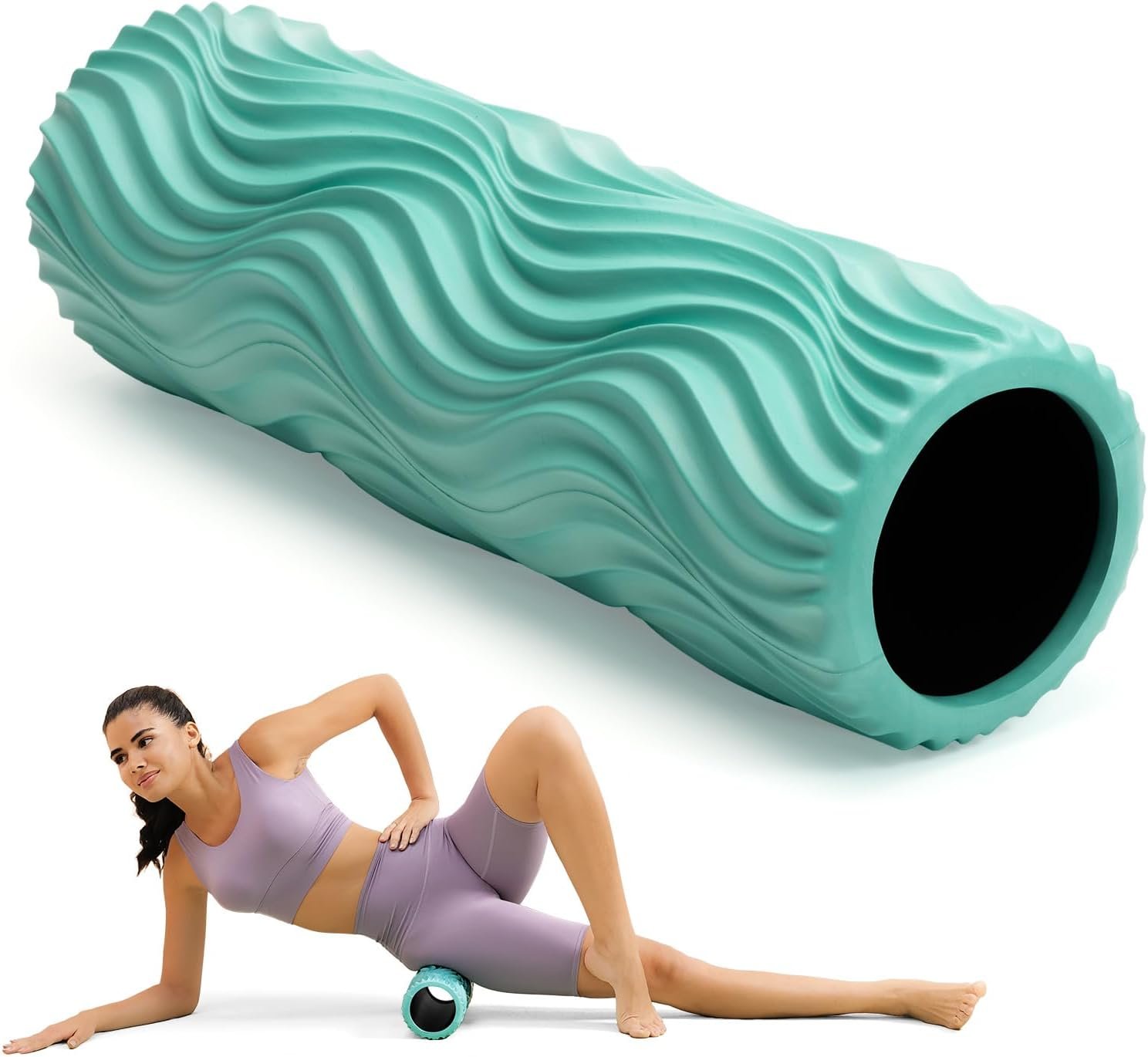 SUBCULTURE Pick Foam Roller – Medium Density Deep Tissue Massager for Muscle Massage and Myofascial Wave Textured Release, Back Roller for Pain Relief & Stretching