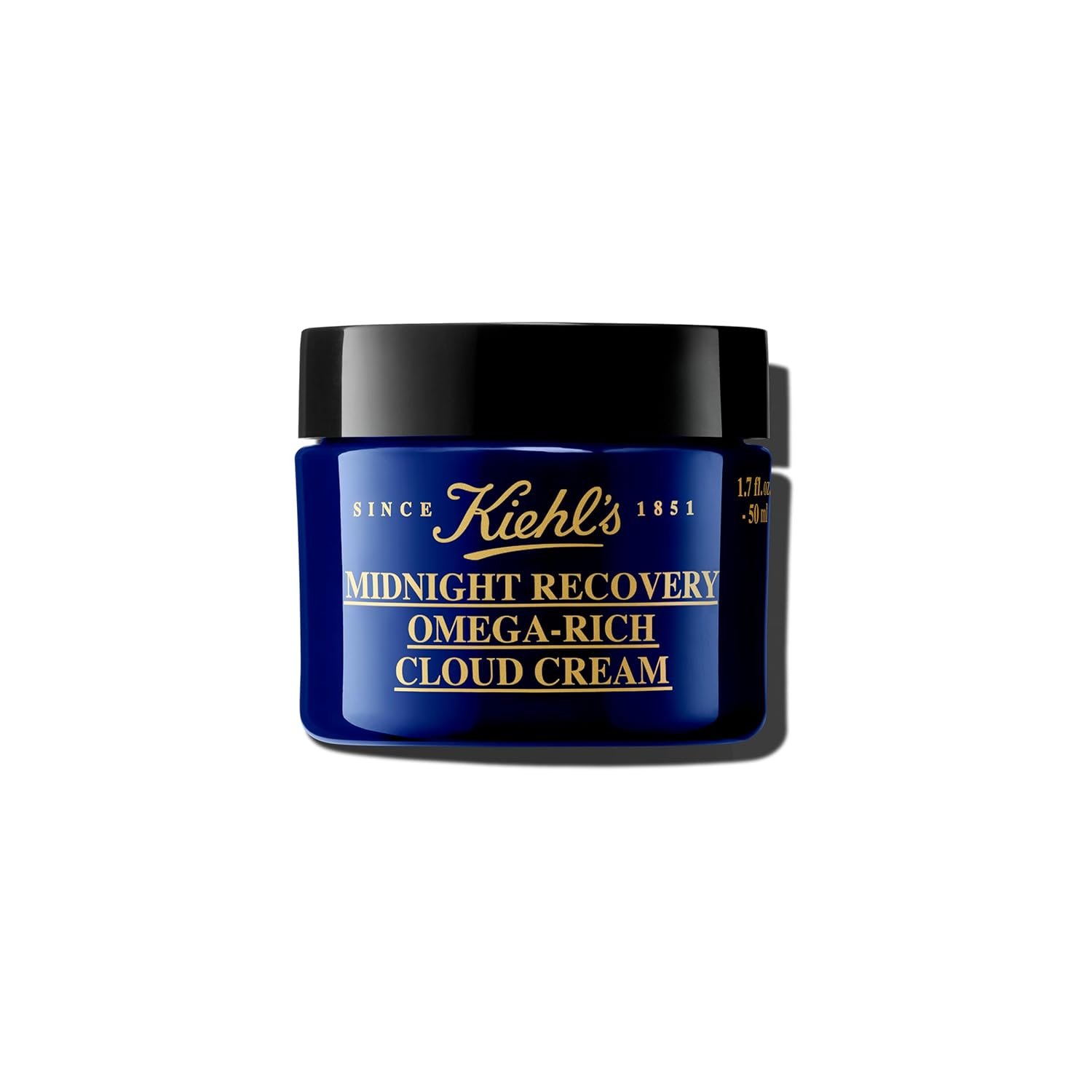 Kiehl’s Midnight Recovery Omega Rich Botanical Night Cream, Overnight Renewing Face Moisturizer, Plumps & Replenishes Skin Barrier, with Omega Oils & Fatty Acids, Lavender Scent – 1.7 fl oz