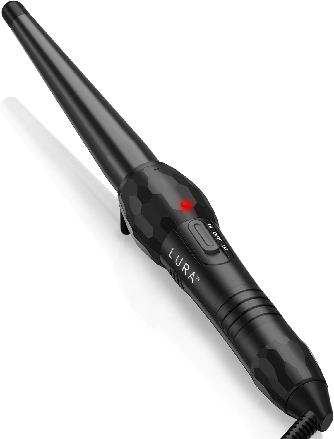 LURA Ceramic Tourmaline Coating Curling Wand, 1/2-1 Inch Barrel Hair Curler with 2 Heat Setting (320/410℉), Suitable for All Hair Types