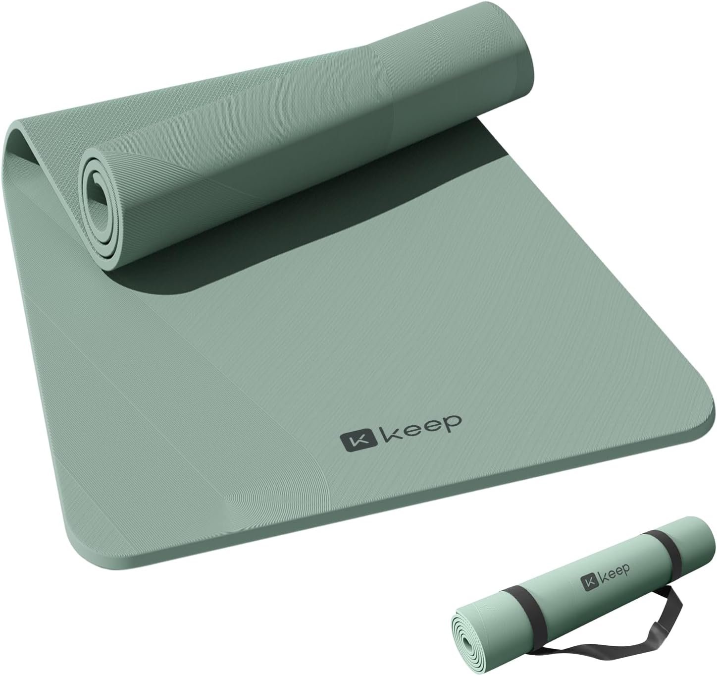 KEEP Yoga Mat – Premium 7mm Thick Exercise Mat, Anti-Tear 32” Extra Wide Fitness Mat with Strap for Men & Women, Non Slip Pilates Mat for Home Yoga, Pilates, Gym, Stretching, Floor & Fitness Workouts