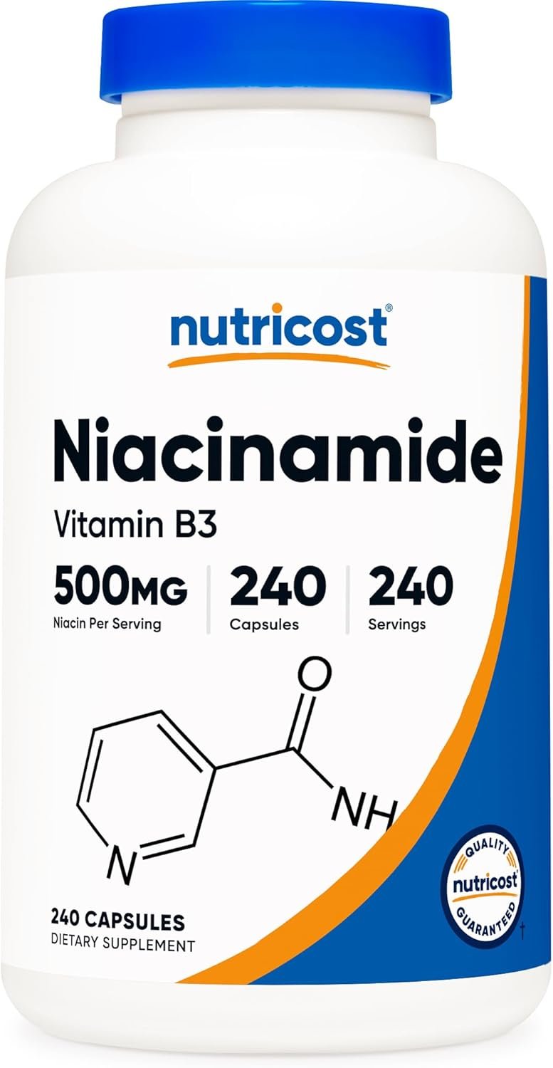 Nutricost Niacinamide (Vitamin B3) 500mg, 240 Capsules – Non-GMO, Gluten Free, Flush Free Vitamin B3