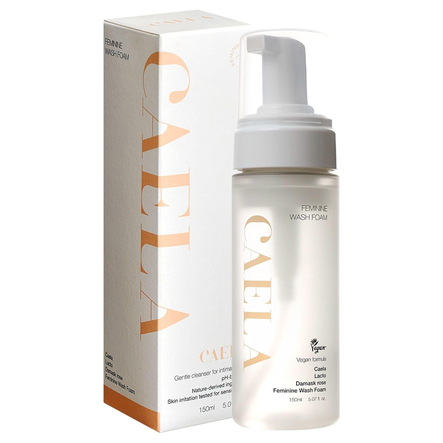 CAELA Feminine Wash, pH Balanced Foaming Cleanser with Triple Lactobacillus Ferment Complex – Gentle Daily Intimate Care for Women, Sea Buckthorn & Damask Rose, Sulfate-Free, 5.07 Fl Oz