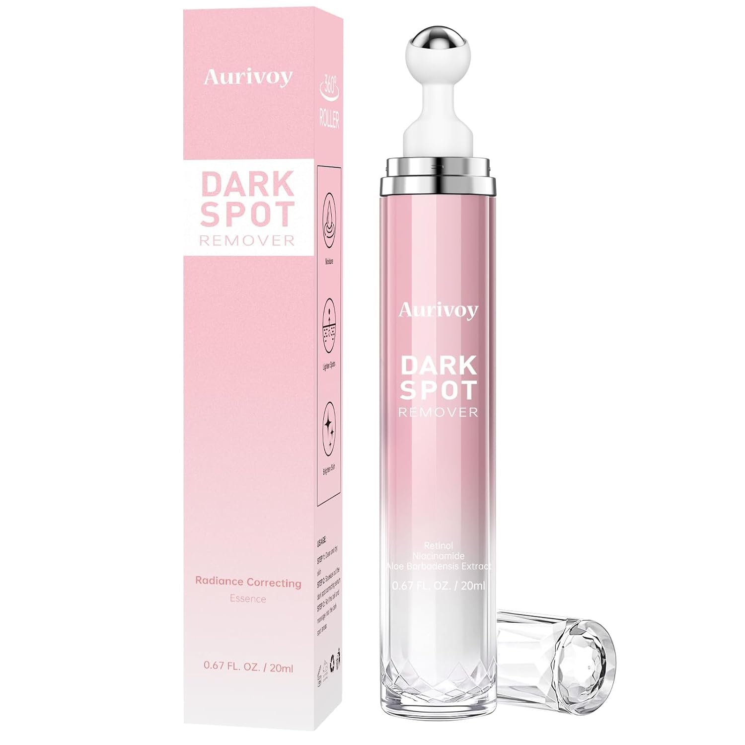 Dark Spot Remover for Face and Body – Dark Spot Corrector Serum for Age Spots Sun Spot Freckles Brown Spot, Melasma Dark Spot Remover with 360° Roller Ball for All Skin Types 0.67 Fl Oz
