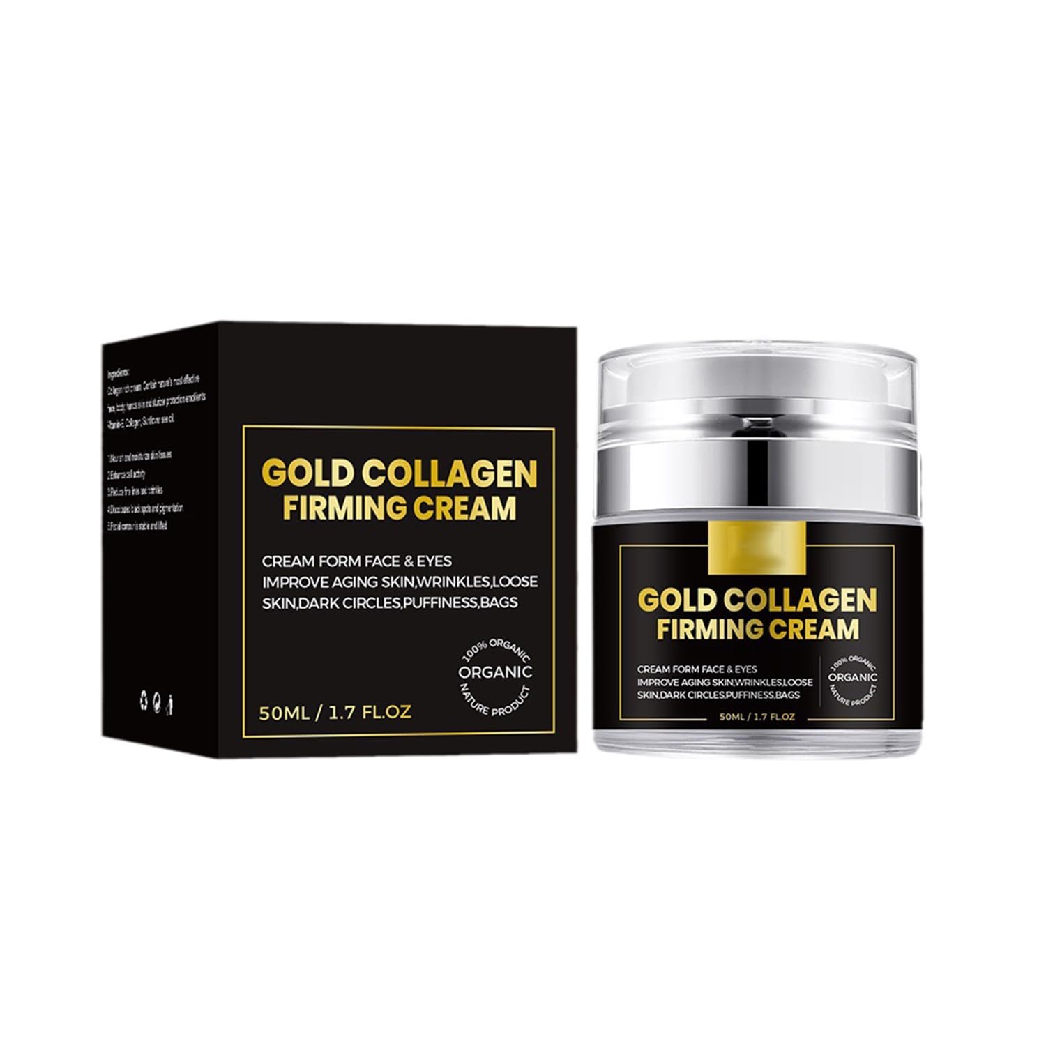 Grospe Collagen Peptides Face Moisturizer, Deep Hydration & Anti-Aging Wrinkle Fine Lines Reduction Firming Cream for Women with 5% Hydrolyzed Collagen Hyaluronic Acid 1.7 Fl.Oz