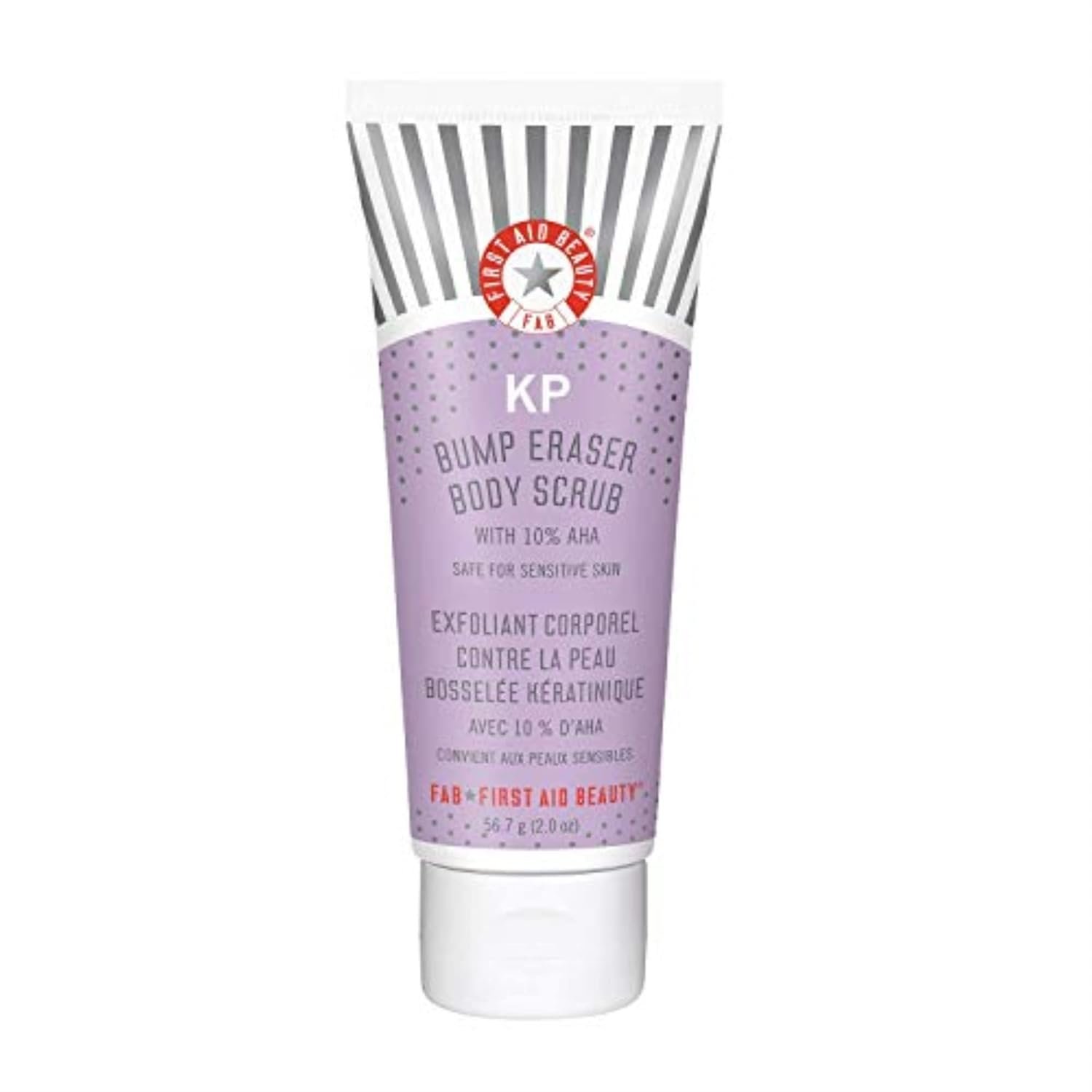 First Aid Beauty – KP Bump Eraser Body Scrub with 10% AHA, Keratosis Pilaris Skin Exfoliator with Glycolic and Lactic acids, Helps Reduce Chicken Bumps, Safe for Sensitive Skin, 2 oz