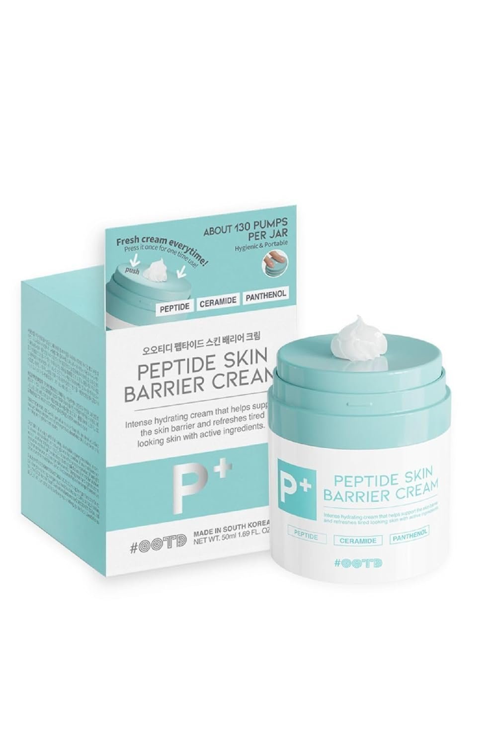 #OOTD Peptide Moisturizer Cream For Face, Dry Sensitive Skin Protection Barrier Cream For Aging Skin, Anti Aging, Hydrating, Peptide, Ceramide, Panthenol (1.69 FL.OZ)