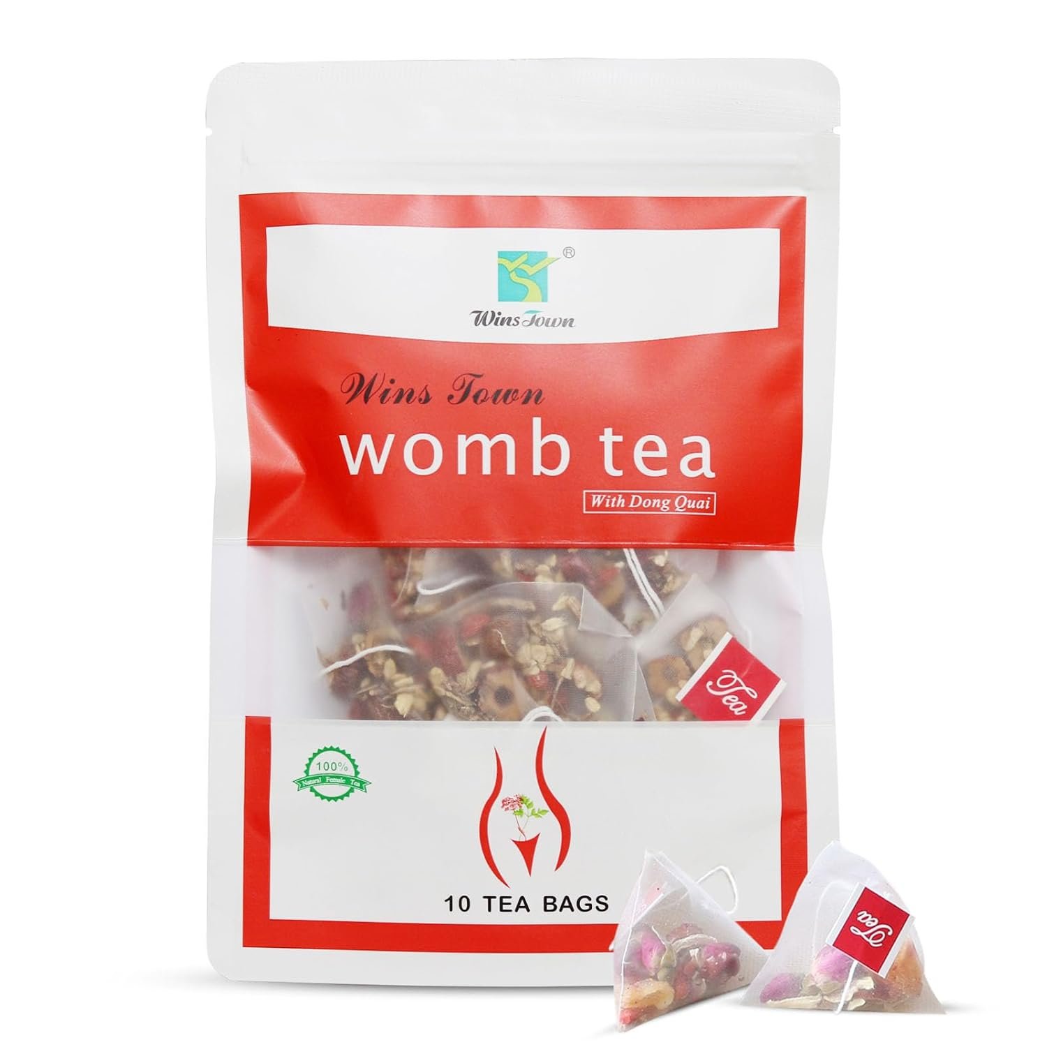 Wins Town Womb Tea, Herbal Tea for Women’s Health, Supports Uterus Cleanse & Detox, Menstrual Cycle, Caffeine Free, 10 Tea Bags