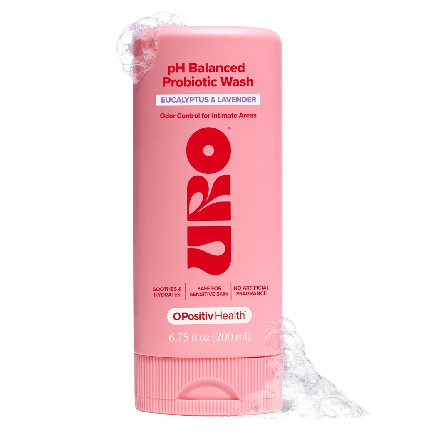 O Positiv URO pH Balanced Probiotic Wash – Odor Control, pH Balance, Dryness & Irritation Support for Intimate Areas – Probiotics & Lactic Acid – 6.75 oz (Pack of 1)