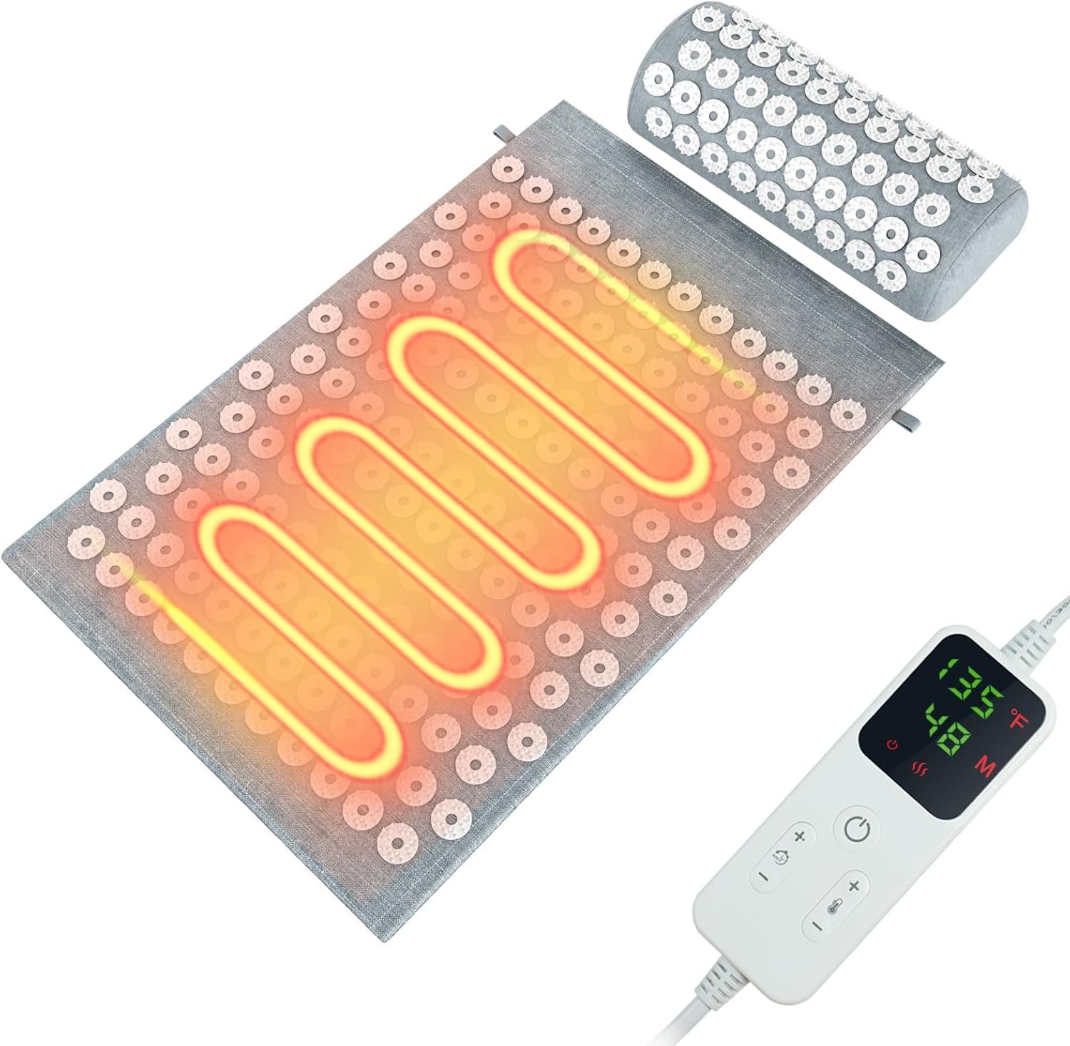 AICNLY Acupuncture Heating Mat – Acupressure & Heat Therapy Pad for Back Pain Relief, Muscle Relaxation, Stress Reduction & Improved Circulation
