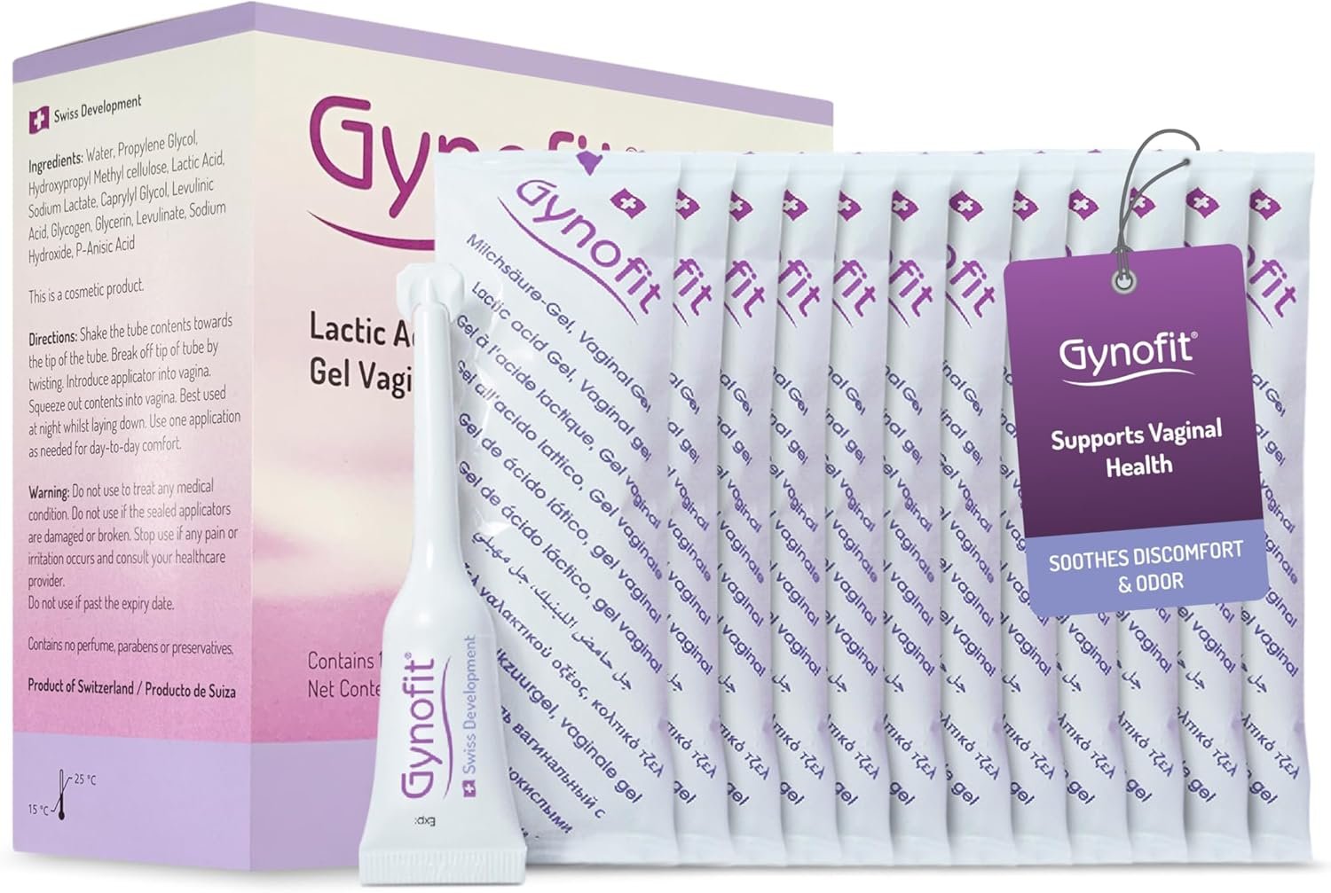 Gynofit Lactic Acid Vaginal Gel – Vaginal Moisturizer – pH Balance Restorer – Vaginal Health – Prevents Itching, Burning & Odor – Hygienic Applicator – Treats & Prevents Vaginal Infections (12 Count)