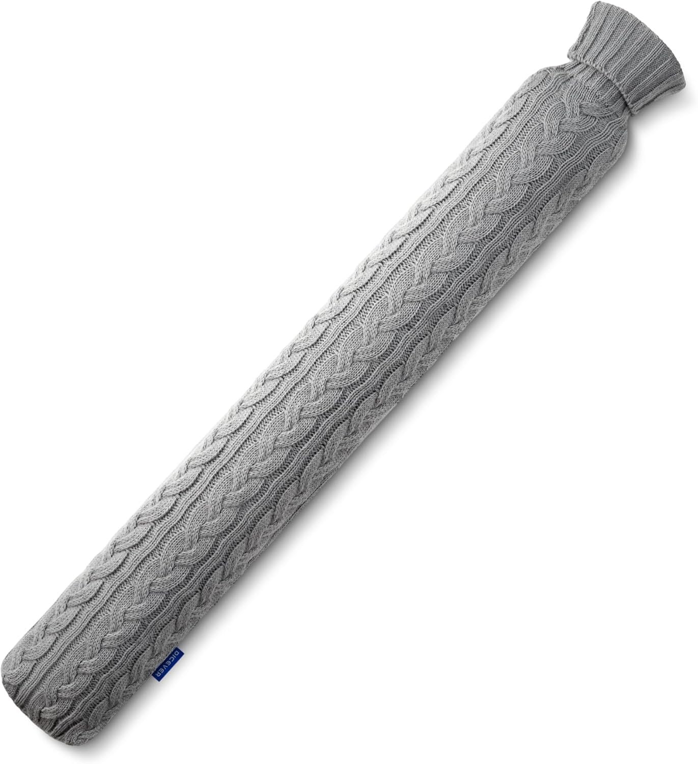 Hot Water Bottle with Knitted Cover, Hot Water Bag for Bed, Body Feet Warm, Pain Relief. Hot and Cold Therapies for Women Girls Seniors. Ideal Gift for Birthday, Womens’, Christmas Day, Gray