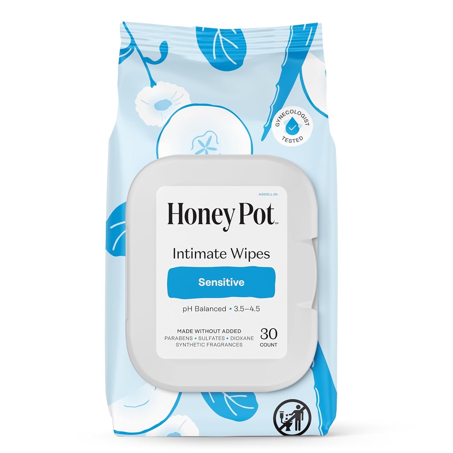 The Honey Pot Company – Feminine Wipes – Daily PH Balancing, Fragrance & Sulfate Free Wipes for Intimate Parts, Body, or Face – Hygiene Products – Sensitive 30 ct