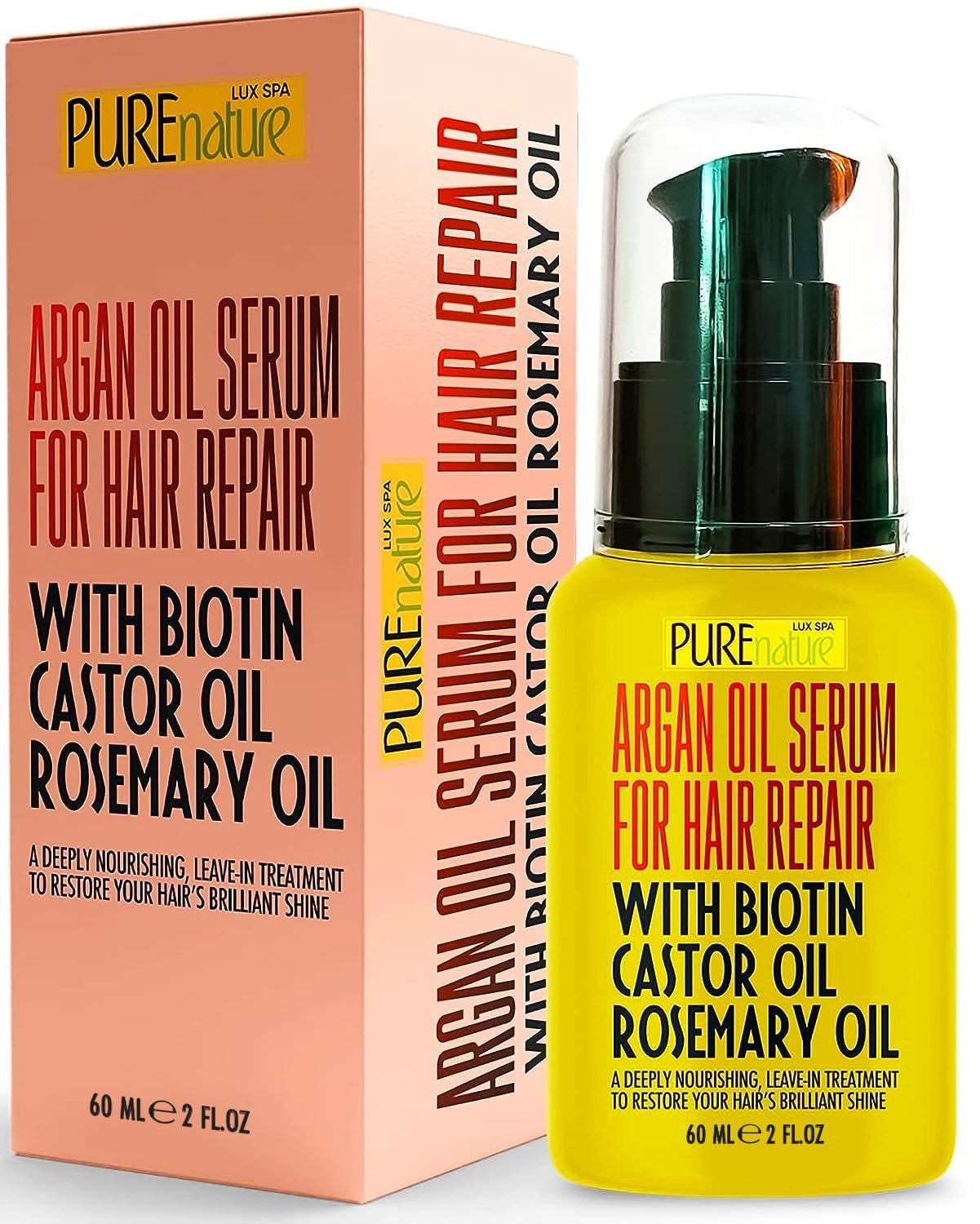 Moroccan Argan Oil Hair Serum – Rescue Frizzy and Damaged Locks – With Heat Protectant and Straightening Properties – Hydrating Anti Frizz Products For Curly and Straight Hair with Split Ends