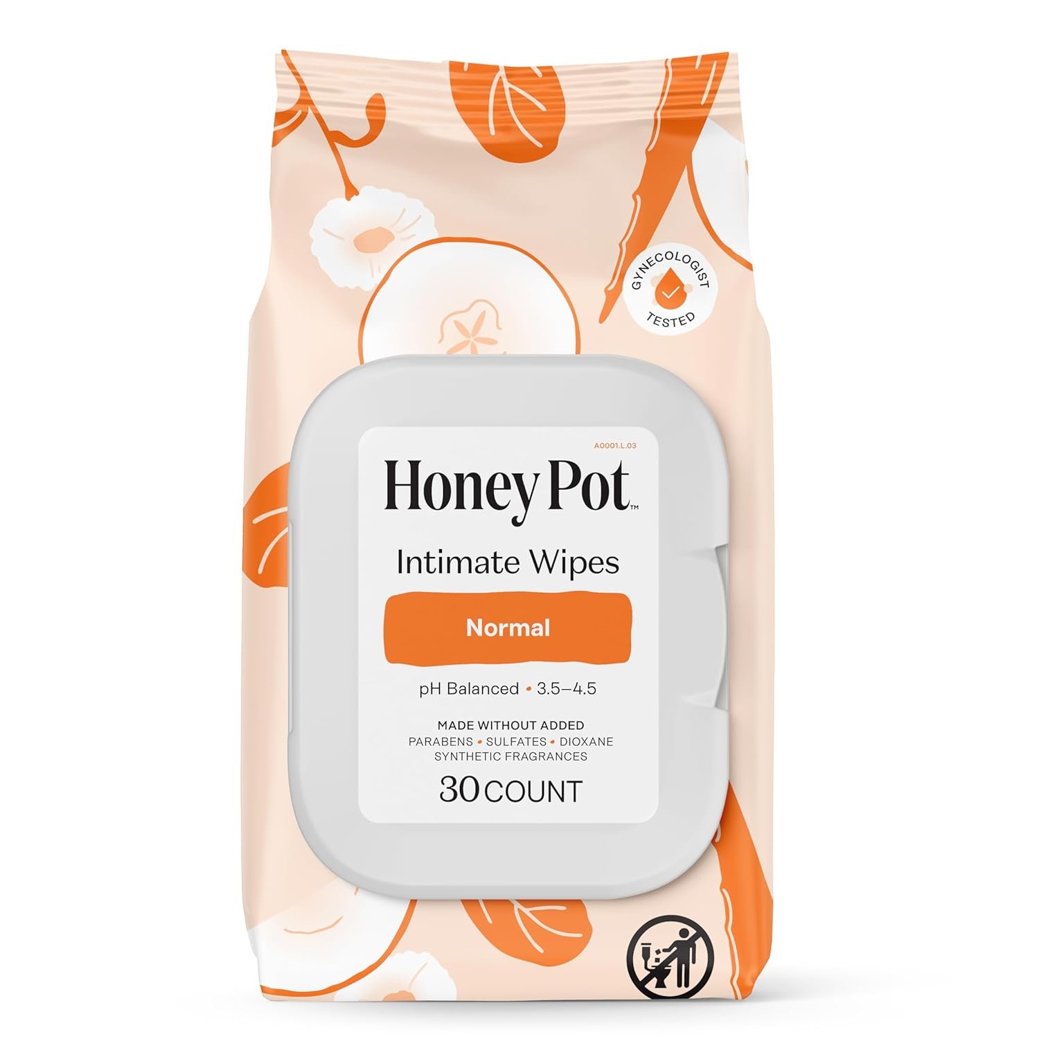 The Honey Pot Company – Feminine Wipes – Daily PH Balancing, Fragrance & Sulfate Free Wipes for Intimate Parts, Body, or Face – Hygiene Products – Normal 30 ct