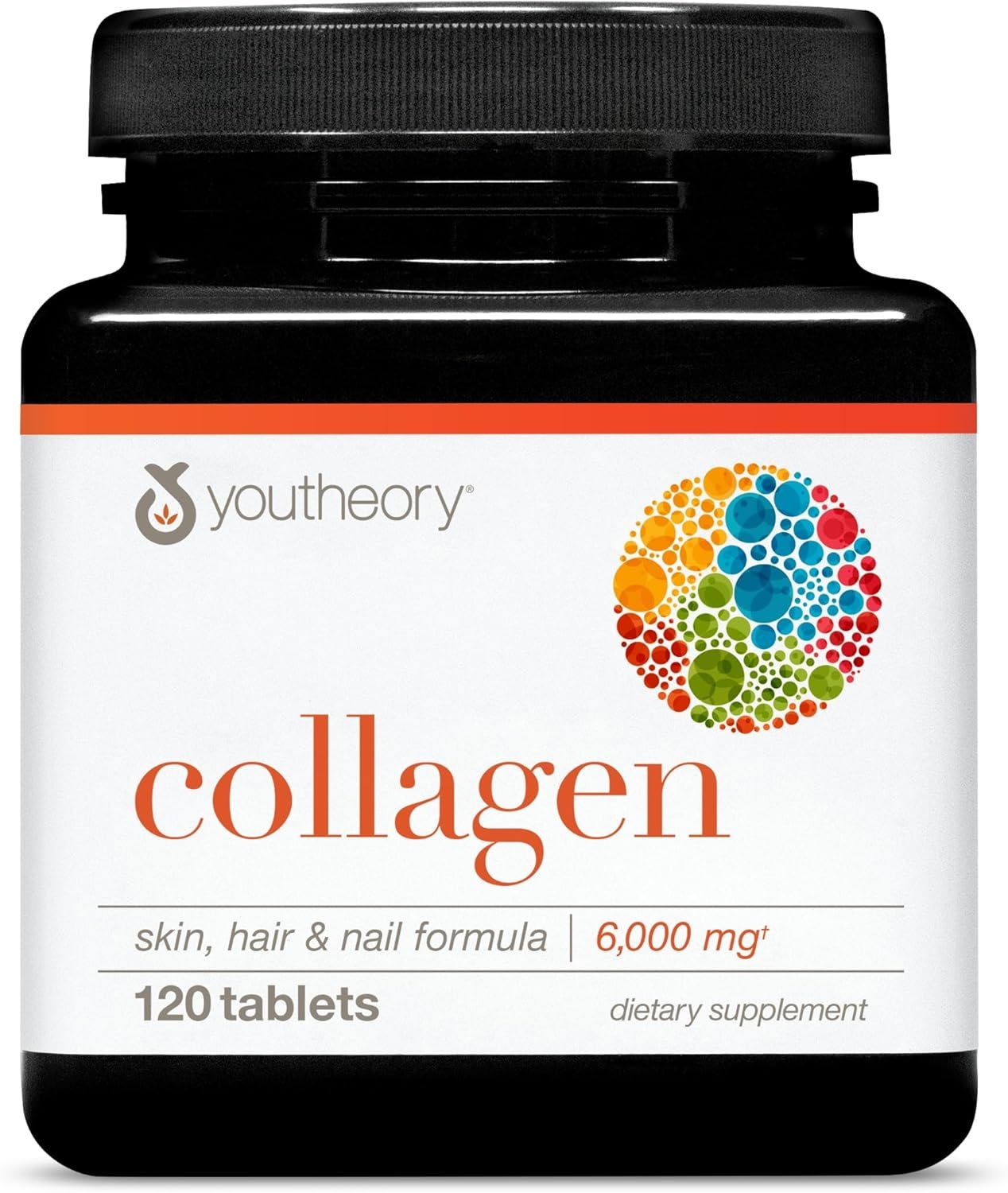 Youtheory Advanced Collagen with Vitamin C – 6,000 mg Hydrolyzed Collagen Peptides & Amino Acids – Hair, Nails, Joints & Bones Support – 120 Tablets (20-Day Supply)