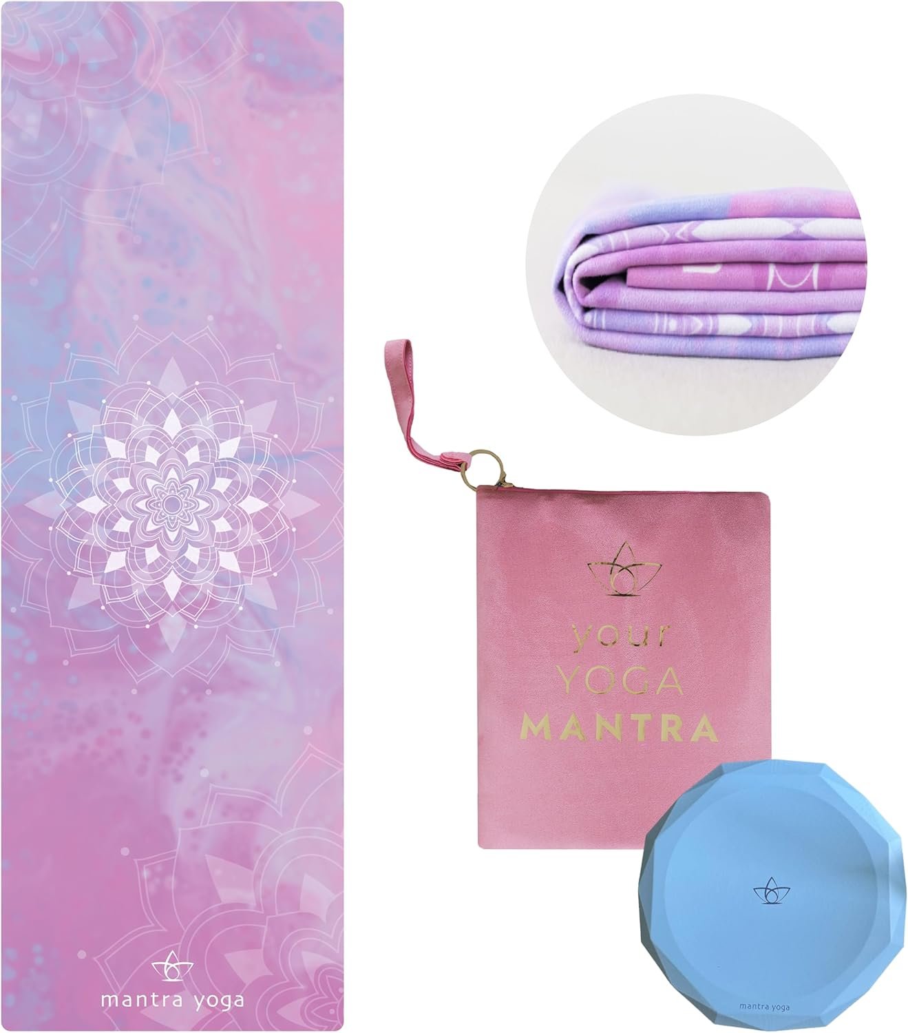 Mantra Yoga Travel PRO 1.5mm with Knee Pad – Foldable Fitness & Exercise Mat with Bag | Lightweight, Compact & Eco-Friendly | Non-Slip & Washable | For All Types of Yoga | 72″ L x 24″ W | 2.6 lbs
