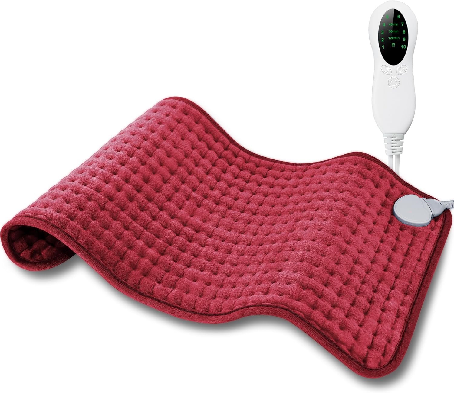 Electric Heating Pad for Period Cramps, LANVA Birthday Gifts for Women Her, Heat Pad for Neck and Shoulders and Back Pain Relief, Machine Washable, ETL Certified, 12″x24″, Red