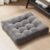 Degrees of Comfort Meditation Floor Pillow, Square Large Pillows Seating for Adults, Gray Tufted Corduroy Cushions for Yoga Reading Nook, Classroom and Living Room, Grey, 22×22 Inch