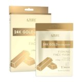 Azure Cosmetics 24K Gold Firming Face Mask- Anti Aging, Hydrating, Toning & Firming Facial Mask – Helps Reduce Wrinkles & Fine Lines with Hyaluronic Acid & Collagen – Made in Korea – Pack of 5