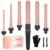Long Barrel Curling Iron Wand Set, BESTOPE PRO 6 in 1 Curling Wand Set with Ceramic Barrel for Long/Medium Hair, 0.35″-1.25″ Interchangeable Hair Wand Curler, Dual Voltage, Include Glove & Clips