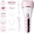 Epilator for Women, 6 in 1 Hair Removal Epilator, Shaver, Face Razor, Facial Brush, Face Massage and Body Exfoliator,IPX7 Waterproof Rechargeable Hair Removal for Women (Pink)