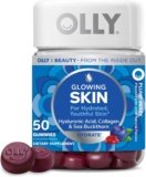 OLLY Glowing Skin Gummy, Hydrated & Youthful Skin,* Hyaluronic Acid, Collagen Peptides, Sea Buckthorn, Plump Berry Flavor, 25 Day Supply – 50 Count