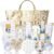Spa Luxetique Gifts for Women 15pcs White Jasmine Gift Baskets for Women Luxury Relaxing Spa Kit with Tote Bag Birthday Gifts for Mom Friend Sister Wife Grandma Mothers Day Gift for Her