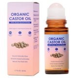 Organic Castor Oil Rose Quartz Roller Ball, Castor Oil Roll-On old-Pressed Pure Organic Golden Castor Oil Roller Ball for Hair Growth, Eyelashes, Eyebrows & Skin, 1.7 fl oz(1)