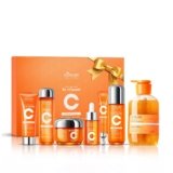 Vitamin C Face & Body Care Set for Women – Daily Glow Self-Care Routine with Facial Skincare & Exfoliating Shower Gel for Dry, Dull Skin