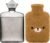 samply Hot Water Bottle with Cute Fleece Cover, Hot Water Bag for Hot and Cold Compress, Hand Feet Warmer, Neck and Shoulder Pain Relief, Brown Bear