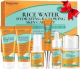 Skin Care Set,6Pcs Women Teen Glass Skincare w/Korean Rice Extract,Hydrate Glow Repair Anti-Aging Facial Routine Kit Self Care Gifts for Women Mom Wife Teenage Girl Her Valentines Day Christmas Gifts