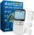 4 in 1 – D.I.Y & Tens Unit & EMS & Massage Muscle Stimulator, Dual Channel TENS Units Therapy Machine for Pain Relief, FDA Cleared Rechargeable Electronic Pulse Massager, with 12pcs Electrode Pads.