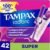 Tampax Radiant Tampons for Women, with LeakGuard Braid, Super Absorbency, Unscented, 42 Count, Packaging May Vary